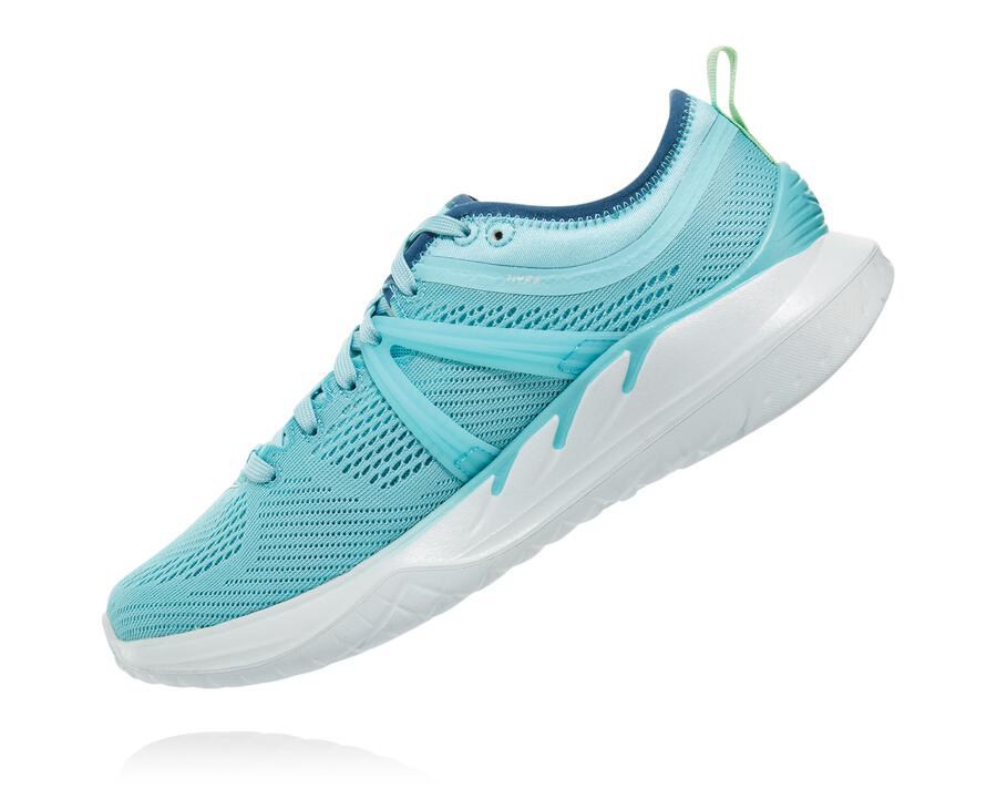 Running Shoes Womens - Hoka One One Tivra - Blue/White - GFPYSNJ-42